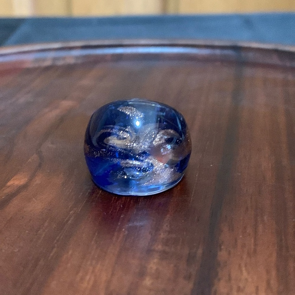 Blue and gold ring size 7
